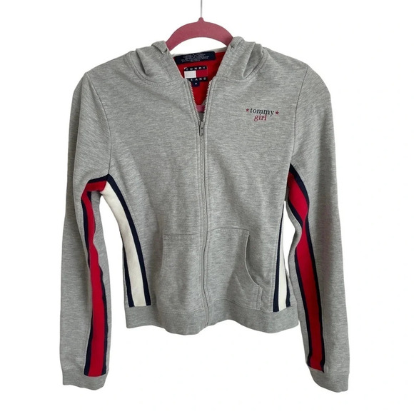 Vintage Y2K‎ Tommy  girl heather grey full zip hoodie - Picture 1 of 6